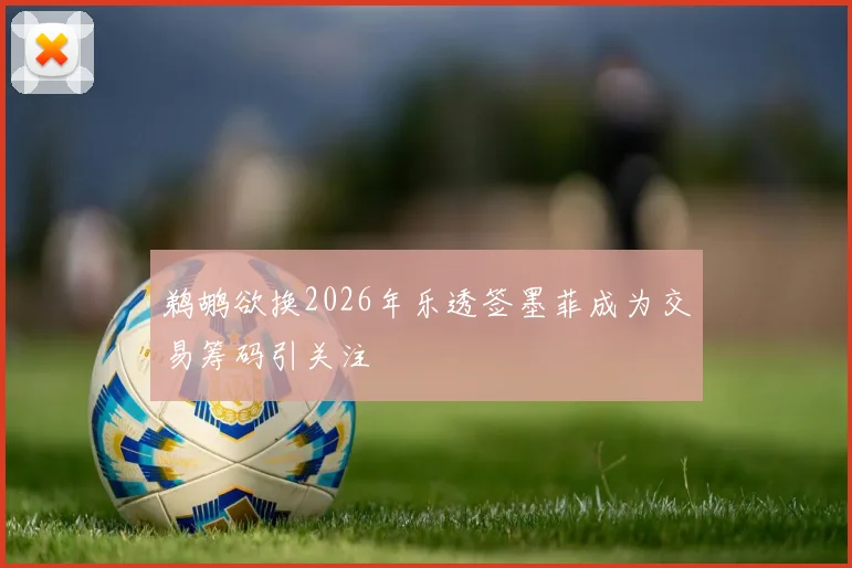 鹈鹕欲换2026年乐透签墨菲成为交易筹码引关注